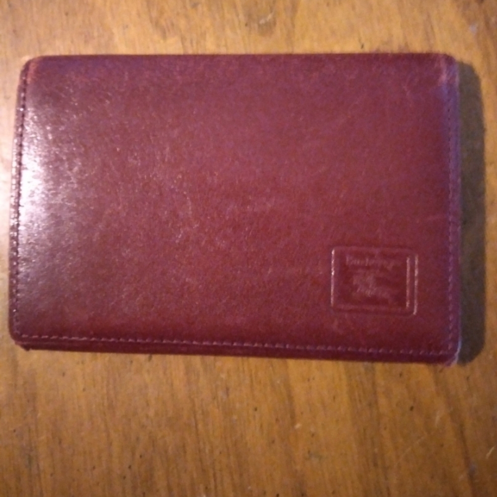 Burberry Deep Burgundy Leather Wallet With COA